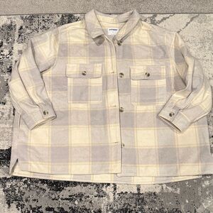 Old Navy Cream and Gray Plaid Jacket